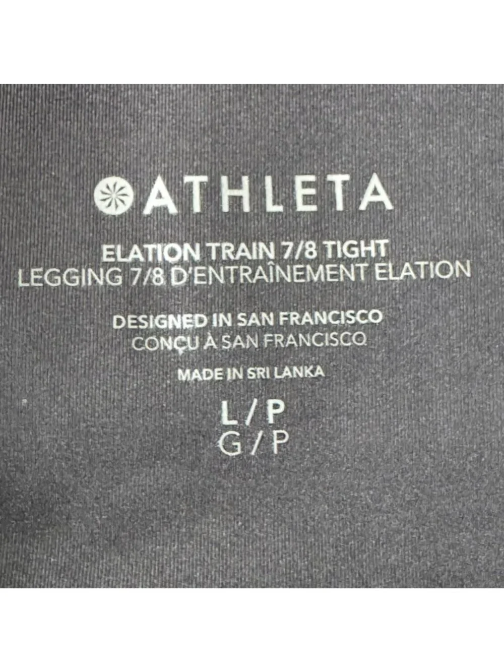 Athleta Womens Elation Train 7/8 Tights 981878 Black Sz L High-Waisted Stretch - Picture 2 of 16